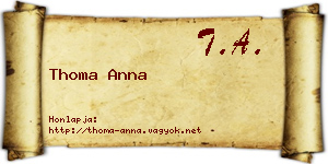 Thoma Anna névjegykártya